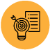 Yellow circle with light bulb and document icon 