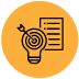 Yellow circle with light bulb and document icon