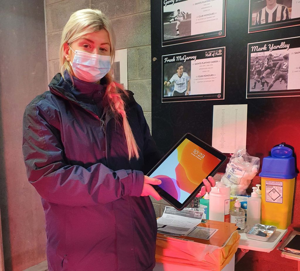 NHS Scotland Vaccinator at St Mirren's football club