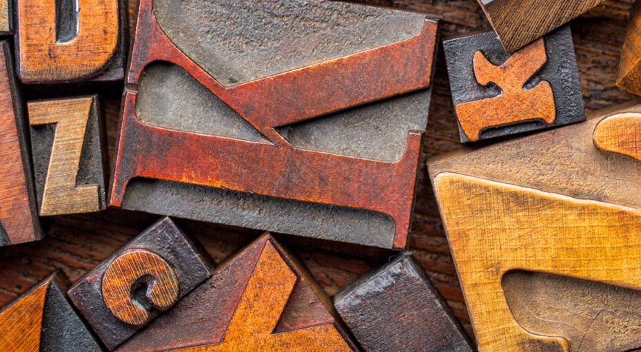 letterpress wood type blocks